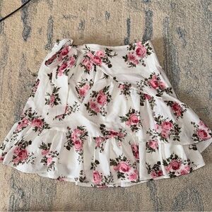 NWT Altar'd State Floral Mini Skirt with Ruffled Tie Front M
